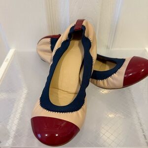 J. Crew Cream, Navy, and Red Women's Flats - 7